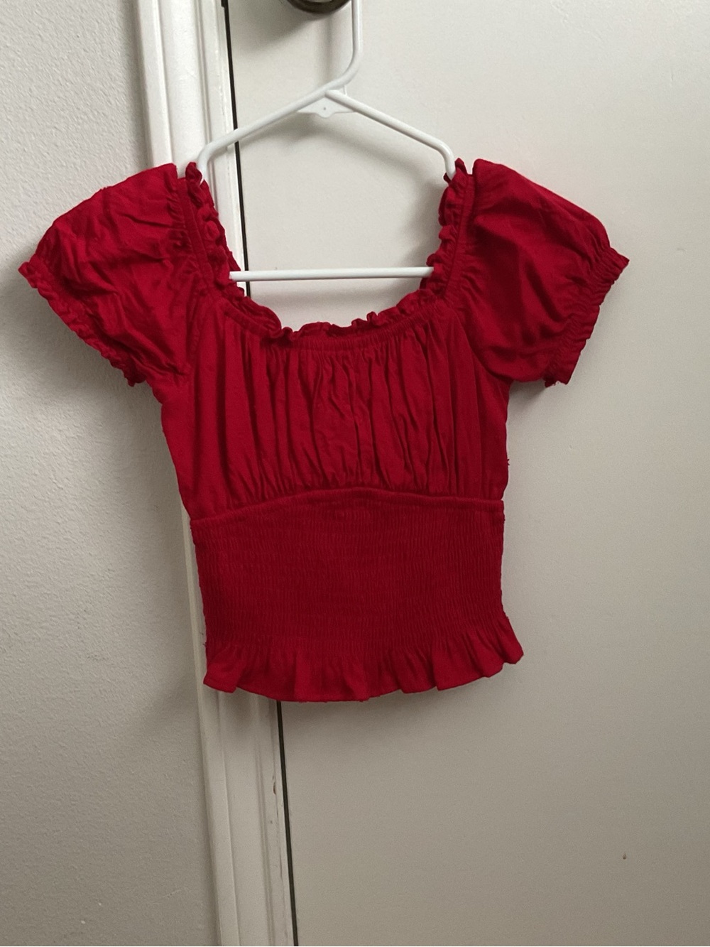 Hollister Red Puff-Sleeve Crop Top